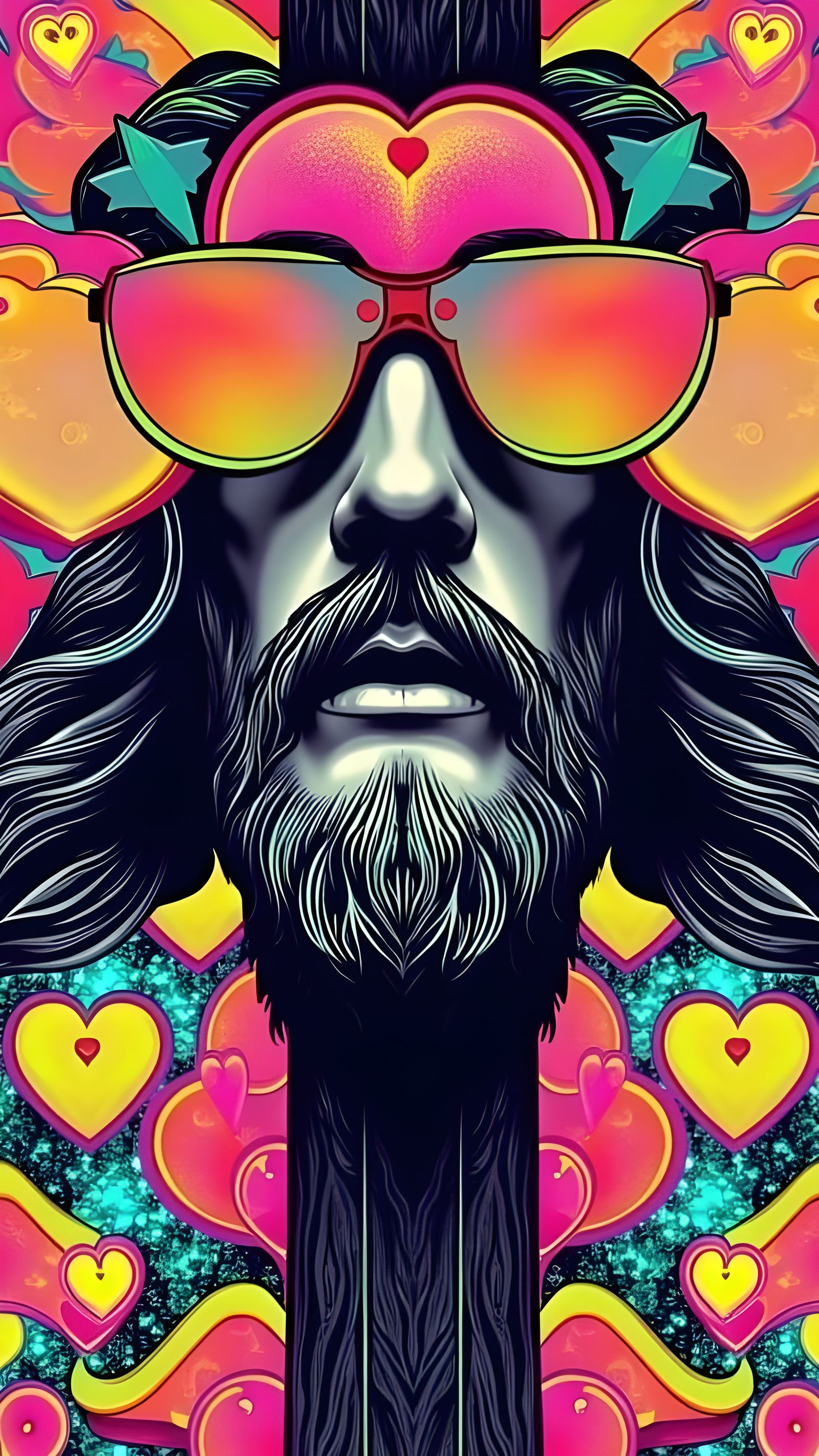 Jesus on the Cross in Vibrant, Modern Street Art Style