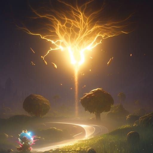 Beige Oddish Pokemon Monster in Dark Fantasy Style