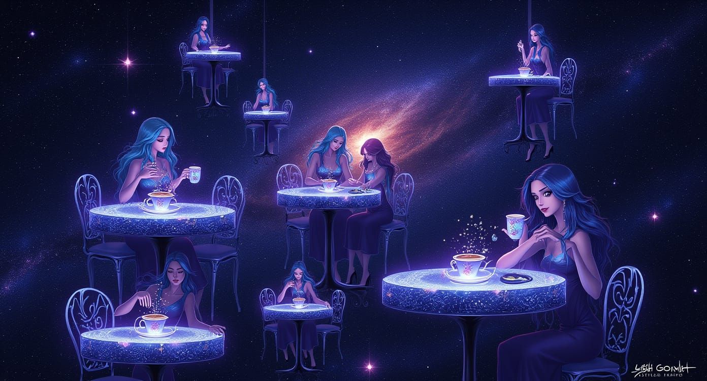Cosmic Coffeehouse Among Stars with Ethereal Beings