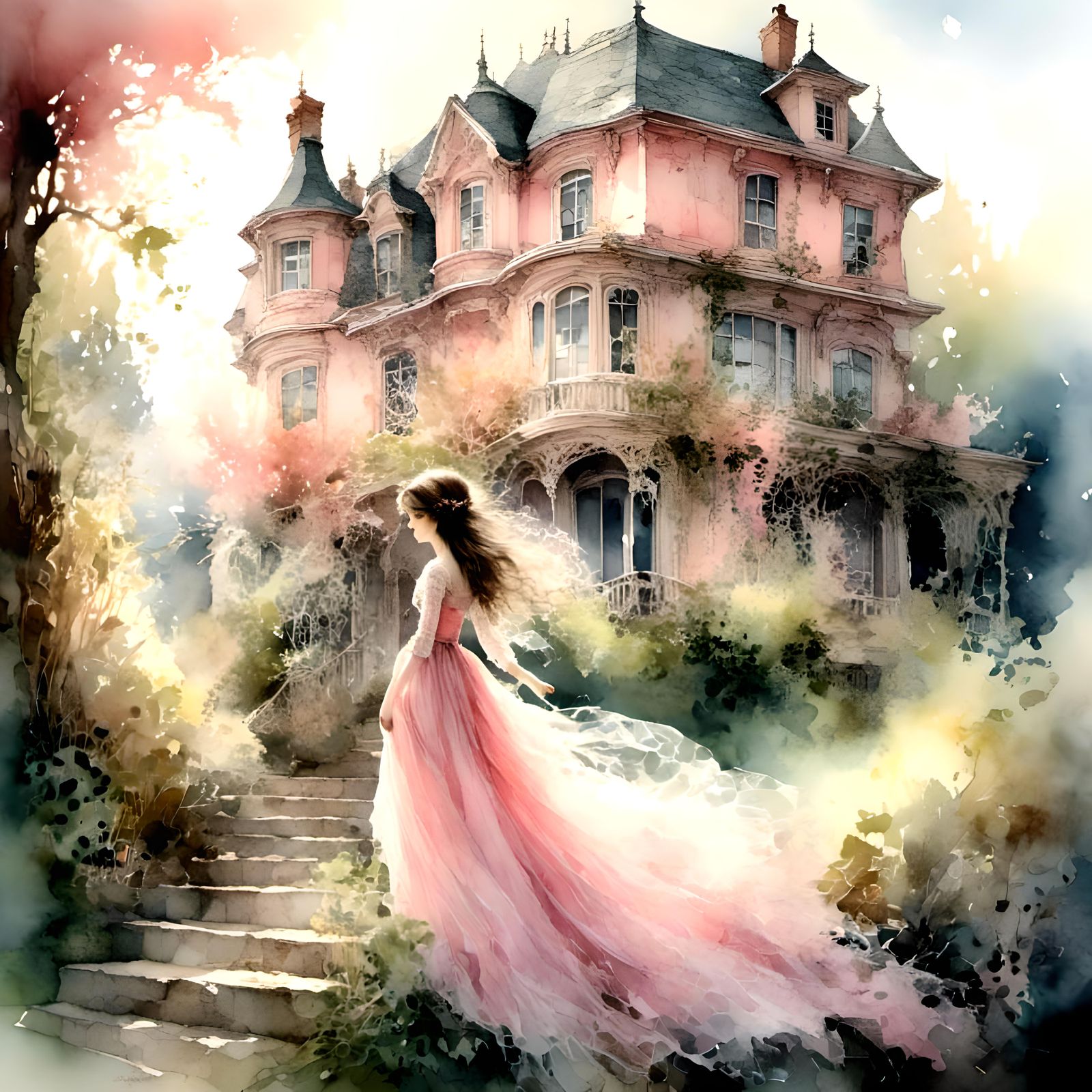 Beautiful fantasy fairy <lora:Light and Lace:1.0> pink