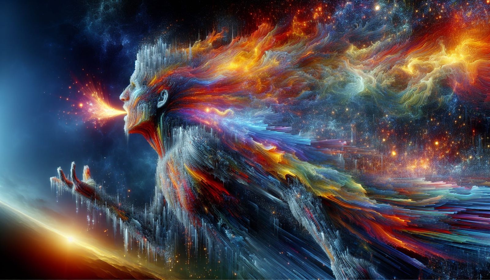 Faceless Hero Disintegrates into Blazing Energy in Fantasy S...