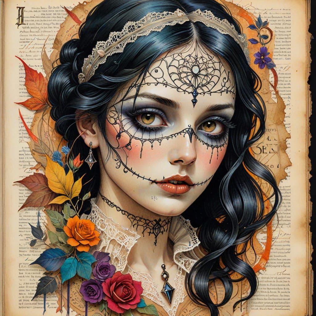 Whimsical Vintage Illustration of a Haunted Beloved