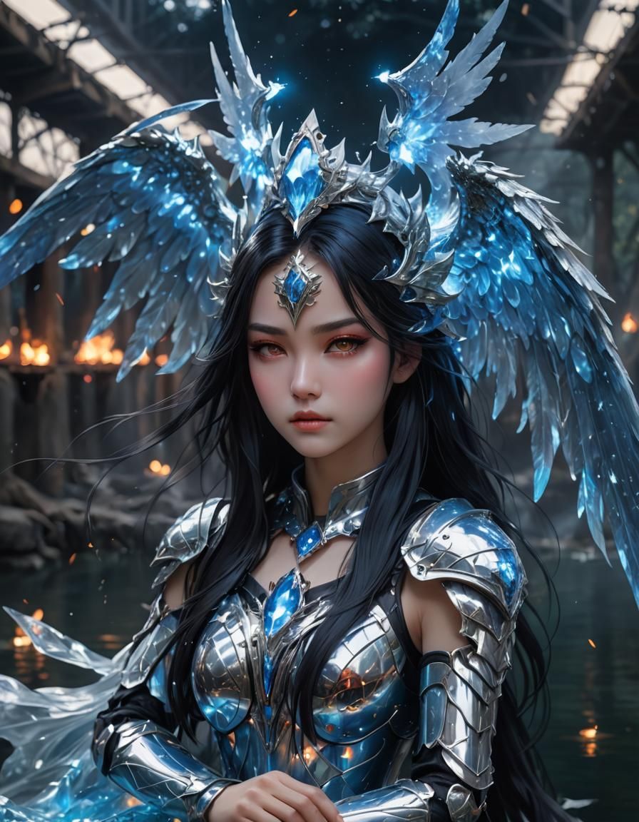 Cosmic Knight Goddess in Anime Style