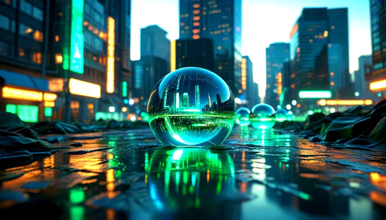 Futuristic Virtual Reality Simulation in Neon-Lit Cyberpunk ...