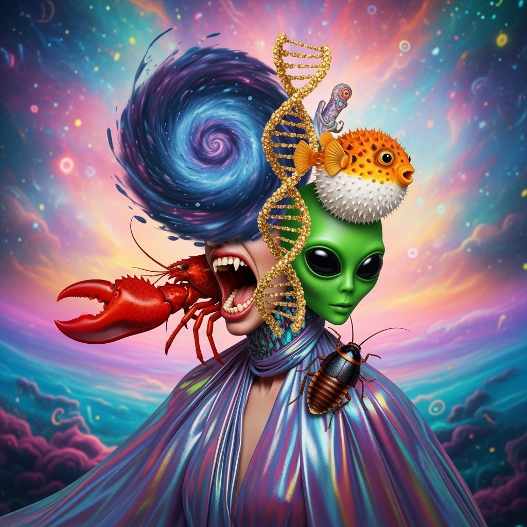 Surreal Head Composite: Beauty and Weirdness