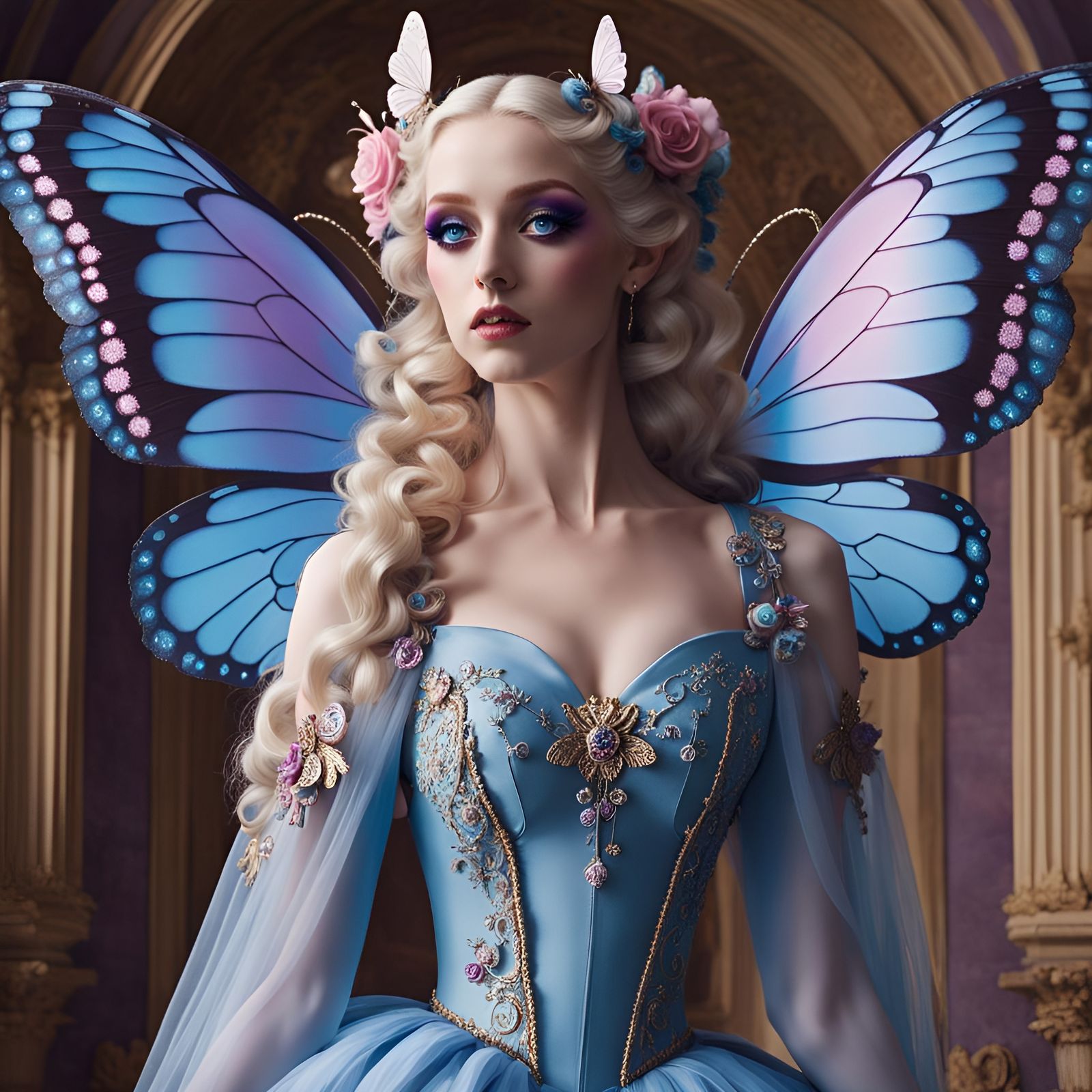 Baroque Fairy Ballerina with Butterfly Wings