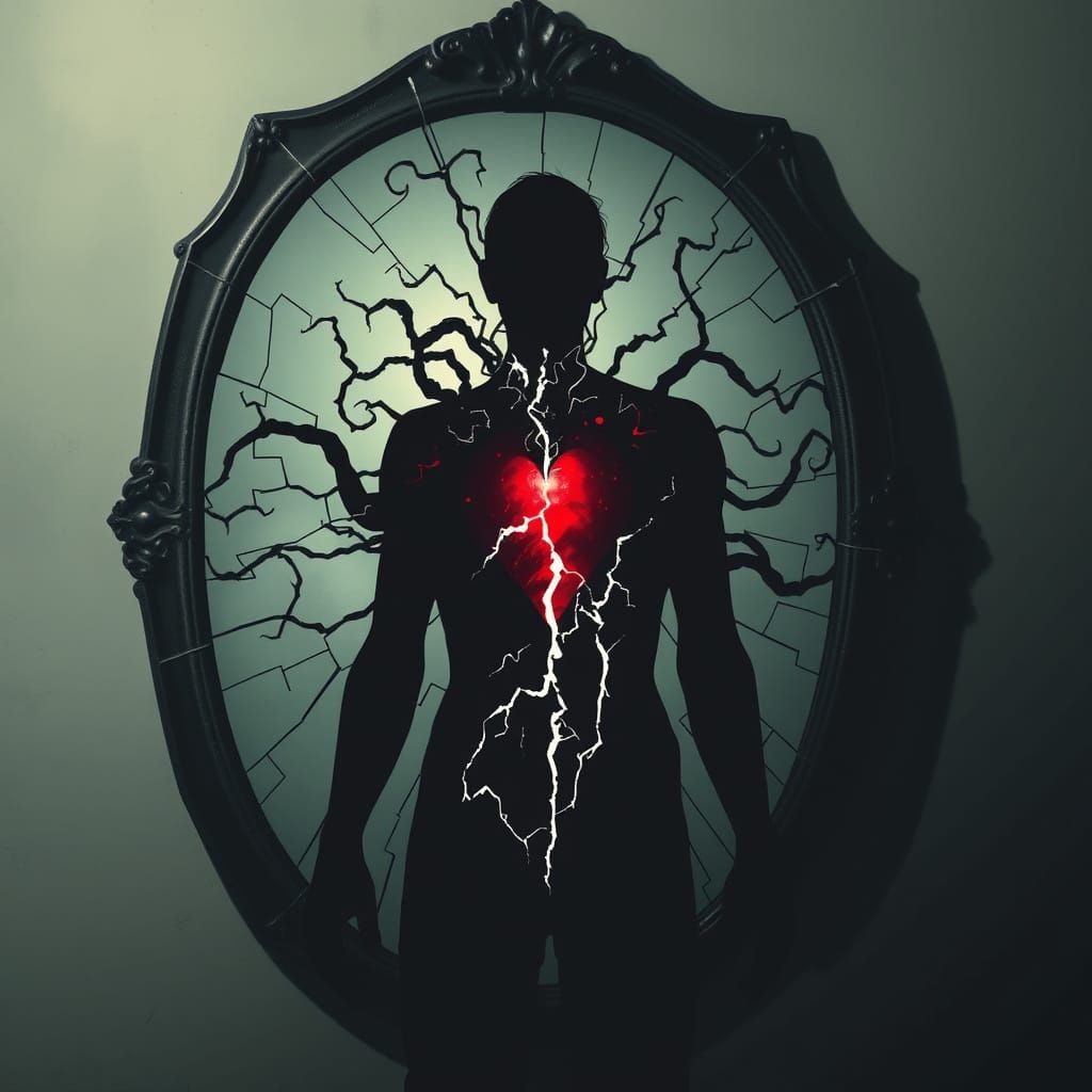 Heart-Broken Figure Shattered by Inner Turmoil