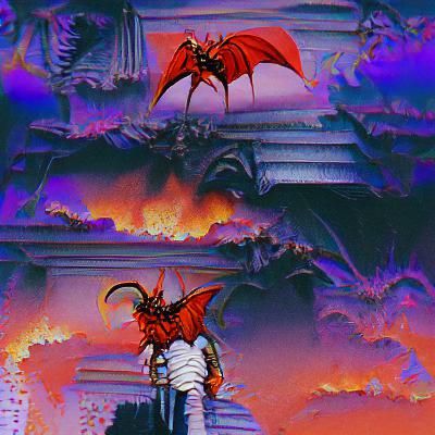 Infernal Demon Emerges from Fiery Portal