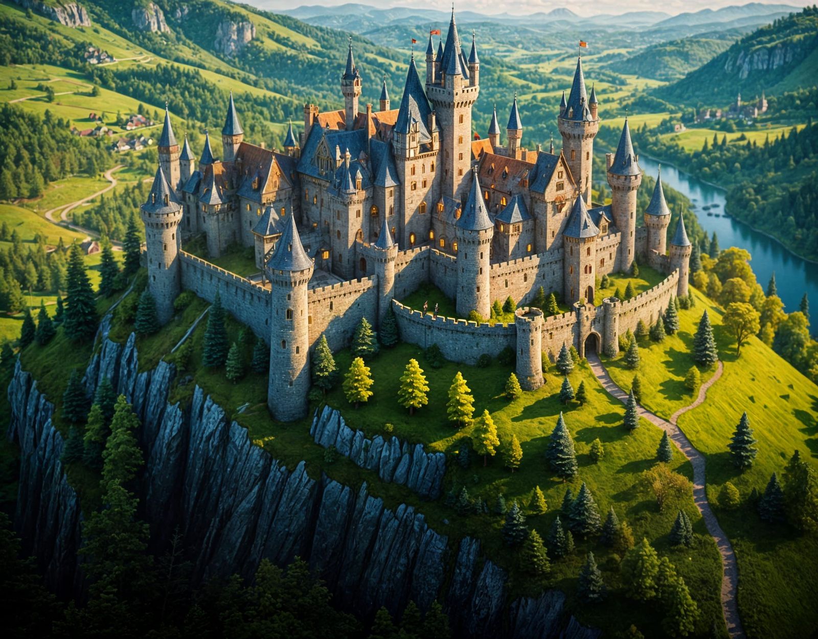 Macro resin cast massive scale tilt-shift macro model of a m...