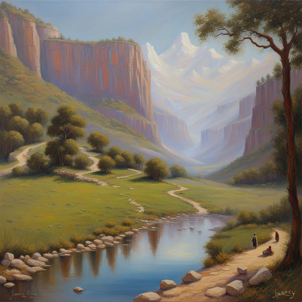 Valley of Peace: Oil Painting Landscape