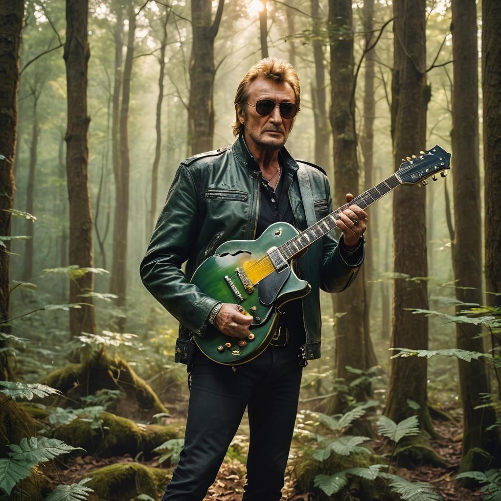 Johnny Hallyday in Elven Forest, New Wave Photography