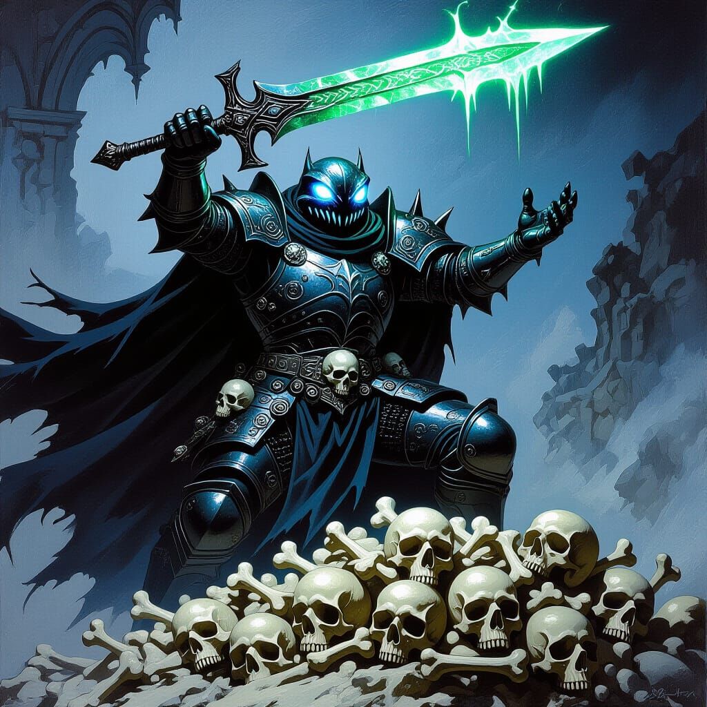 Ghostly Frog Death Knight in Gothic Armor