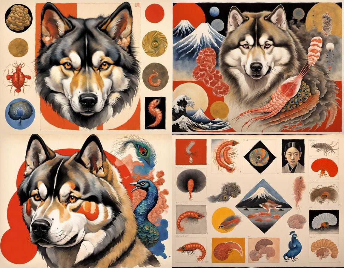 Bizarre Brain and Peacock Prawn Organs as Japanese Art Deco ...