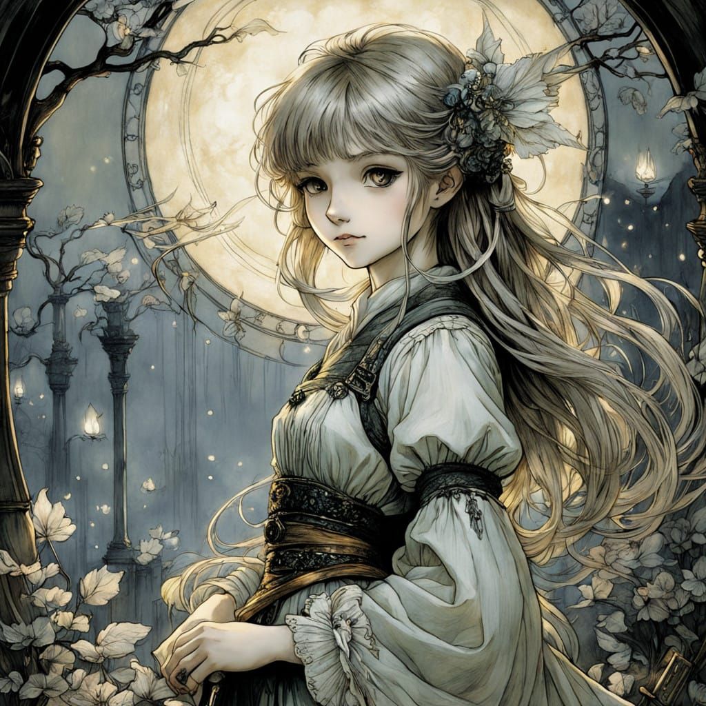 Ethereal Girl in Enchanted Forest