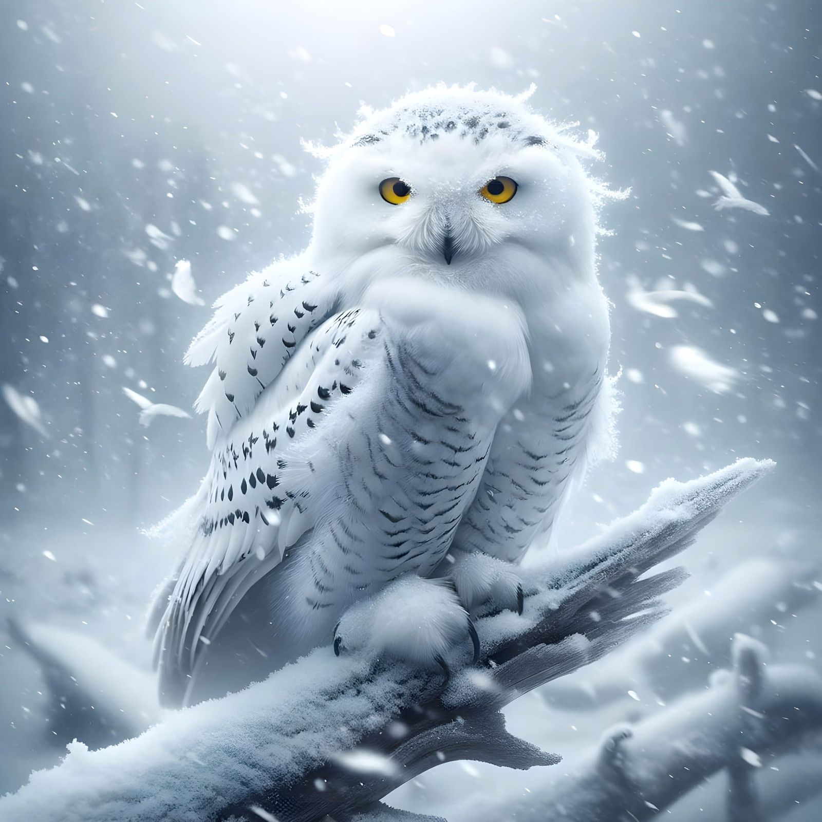 Snowy Owl in Blizzard: A Fantasy Matte Painting
