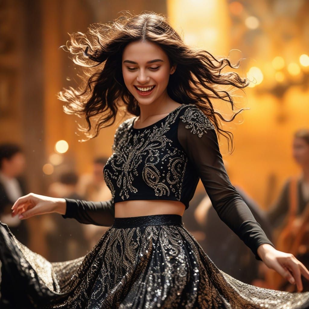 Ethereal Renaissance Dancer in Opulent Spotlight