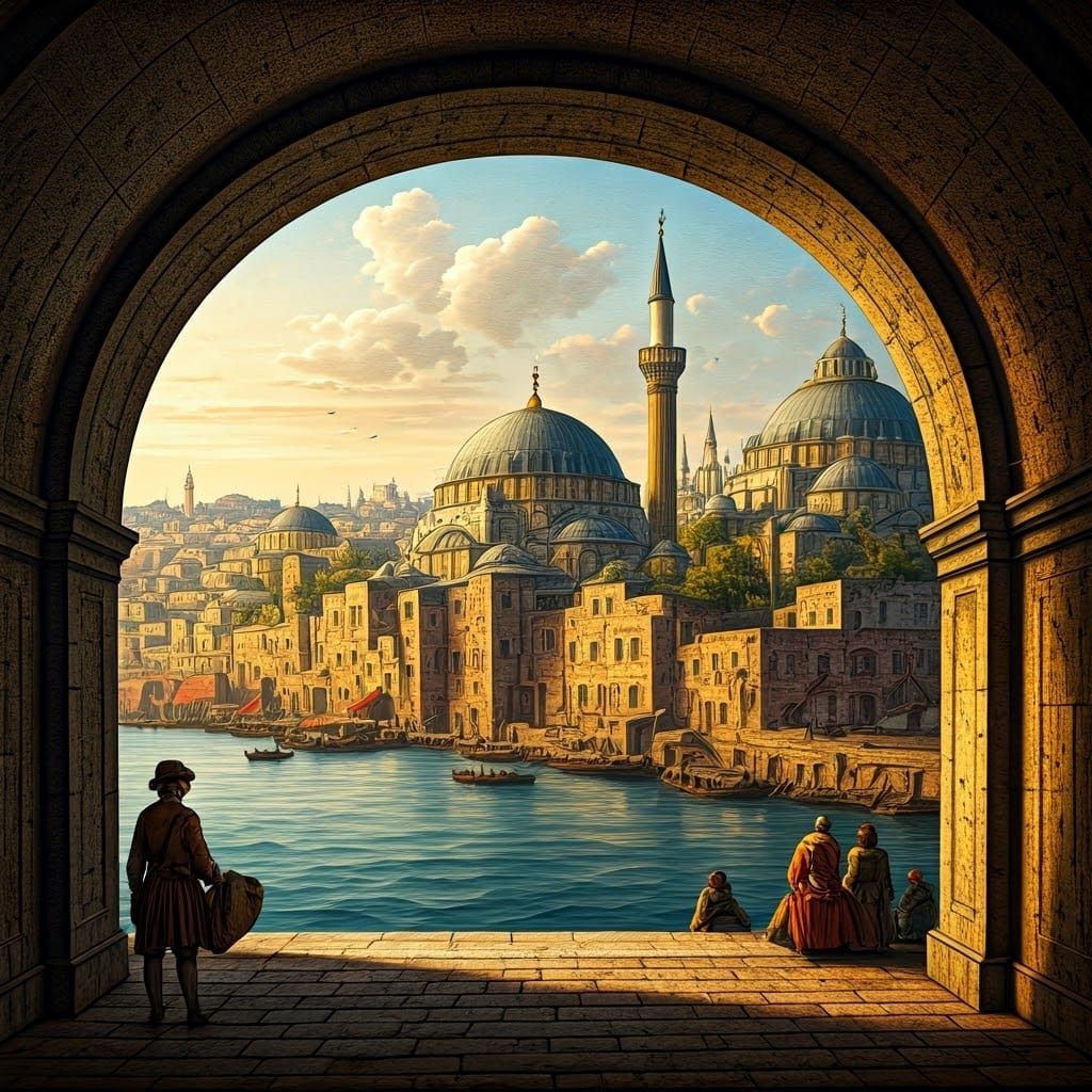 Old Istanbul Archway in Hypermaximalist Style