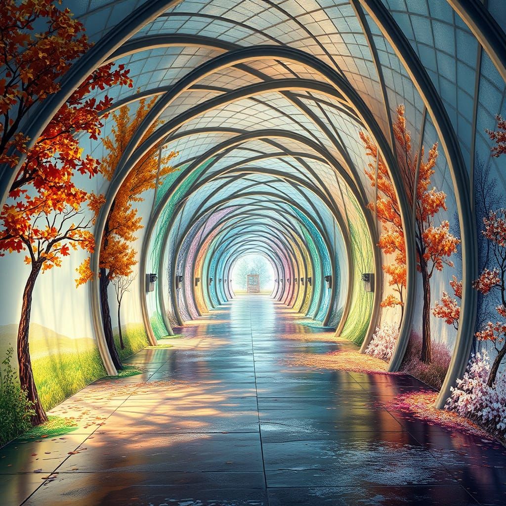 Surreal Endless Hallway