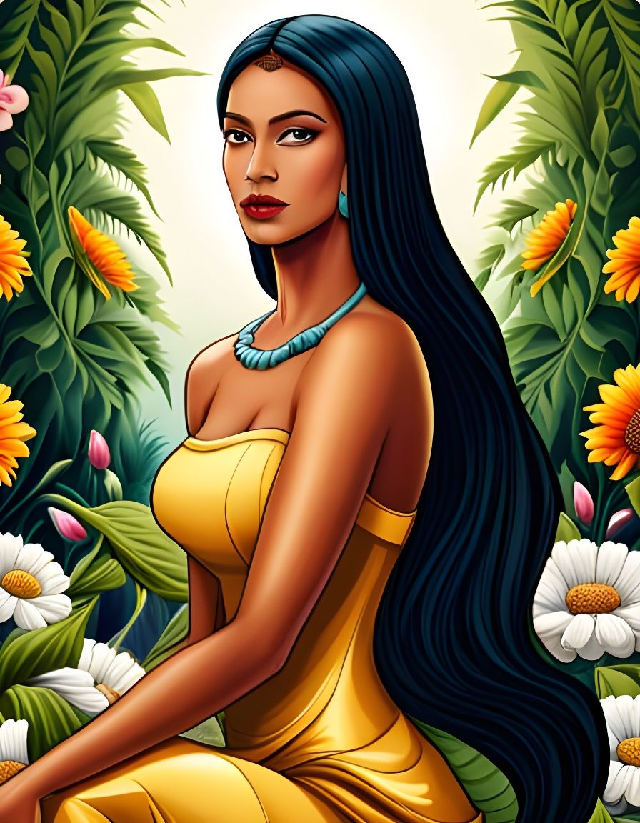 Egyptian Queen on Throne: Digital Art Masterpiece