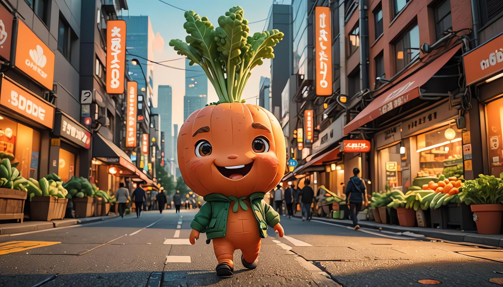 Chibi Carrot's Tokyo Adventure: 3D Digital Art