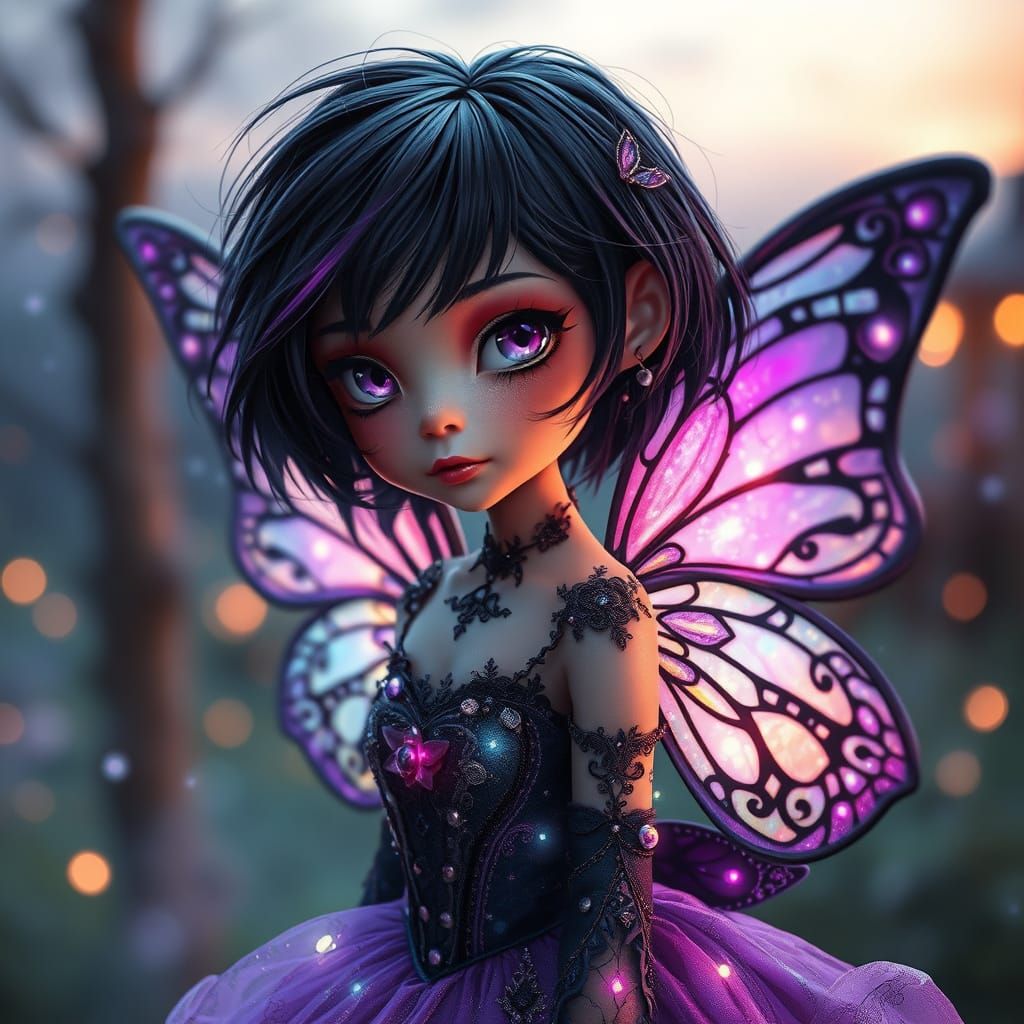Gothic Fairy in Whimsical Twilight
