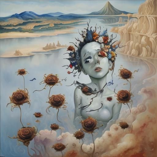 Boy in Emotional Turmoil: A Surrealist Impression