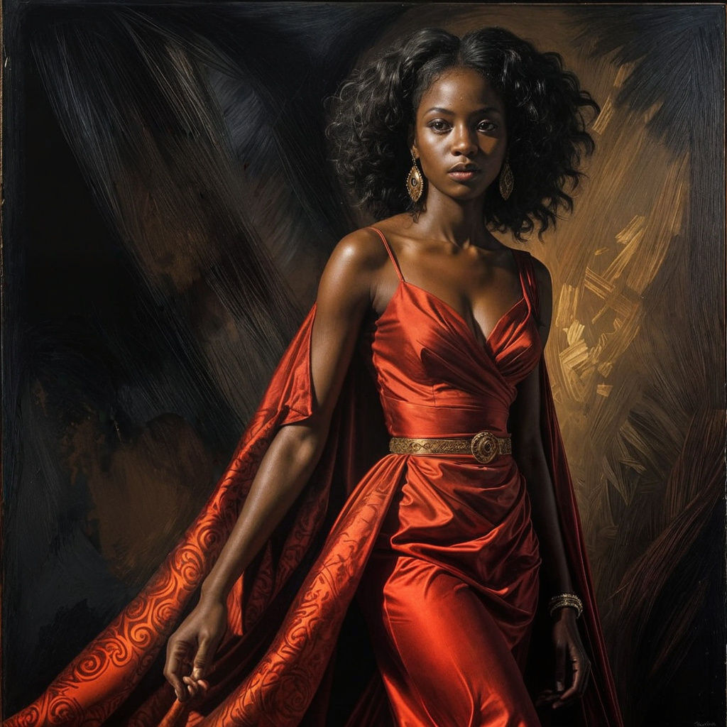 African Woman in Dramatic Light, Inspired by Caravaggio