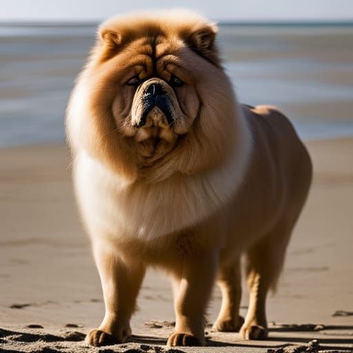 Chow Chow Portrait on Beach with Bokeh