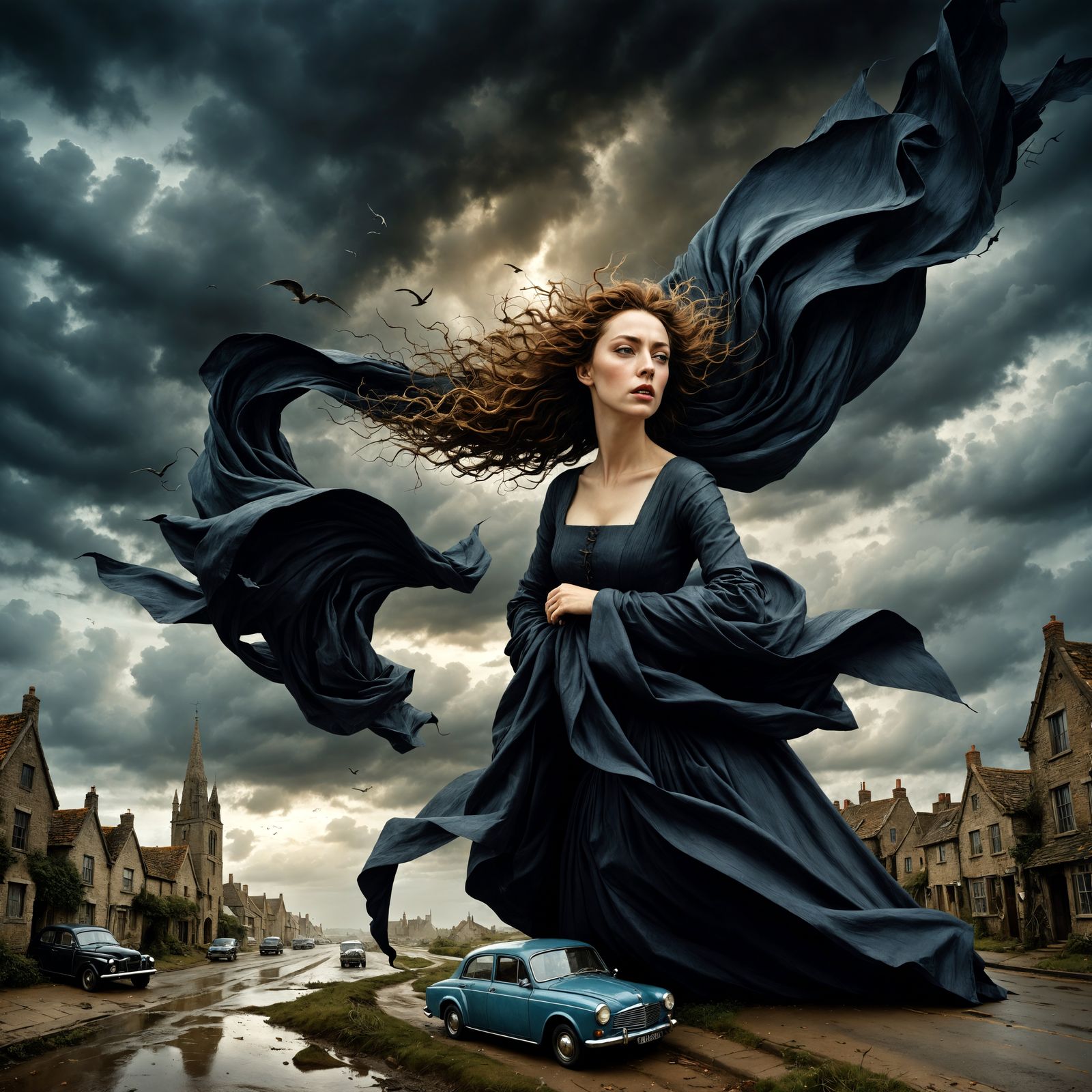 Surreal Gothic Windstorm in High Fantasy Style