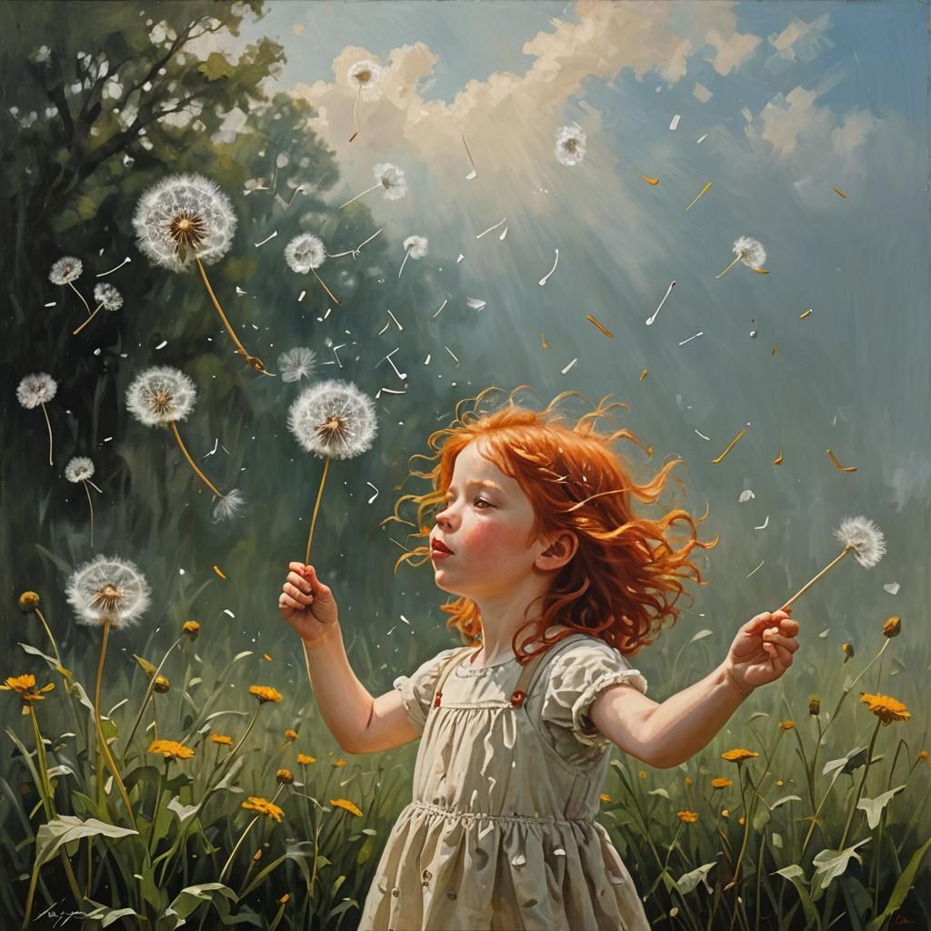 Blow on a dandelion and make a wish