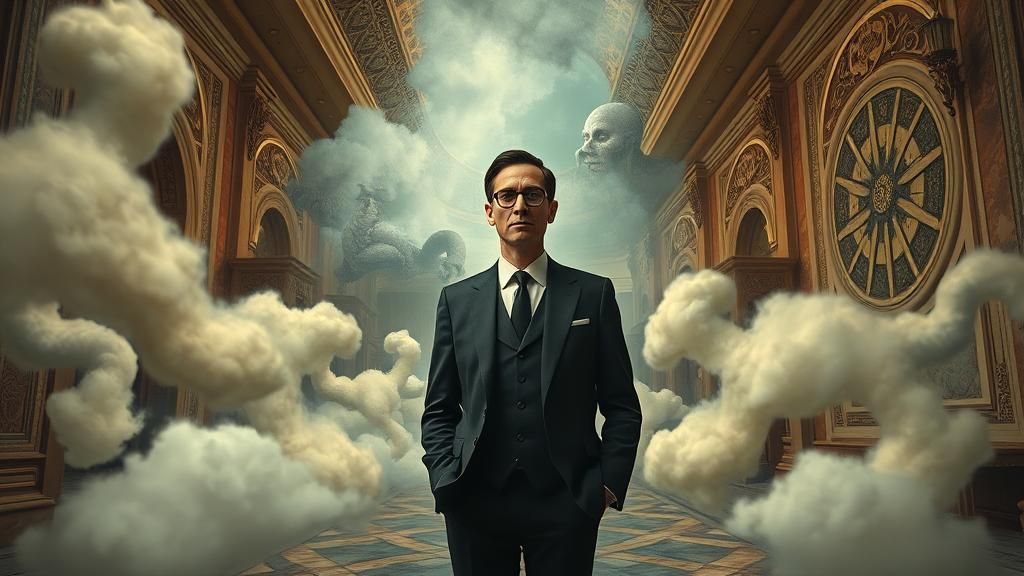 Surreal Hallway Scene Inspired by Surrealist Masters