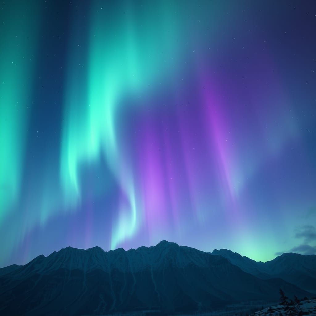 Vibrant Aurora Borealis Sky in a Cyberpunk Aesthetic