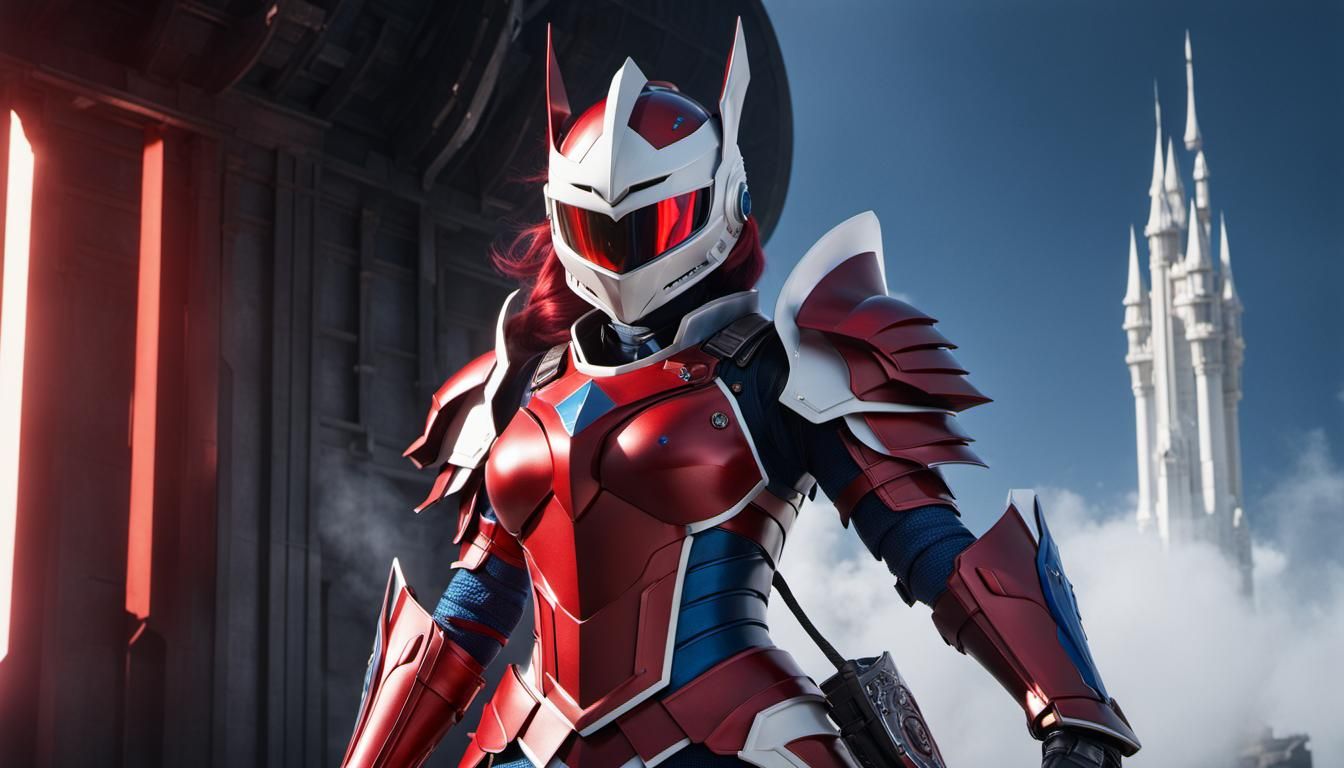 Kitsune Sci-Fi Knight in Detailed Armor