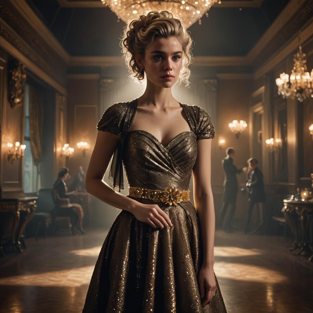 Elegant Ballroom Portrait in Rembrandt Style