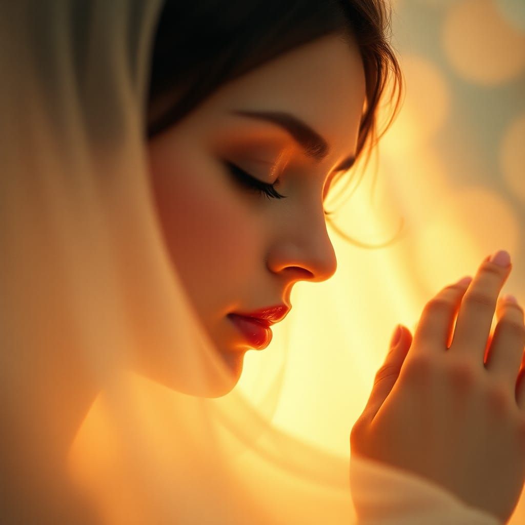 Ethereal Woman in Soft Light: Romantic Art