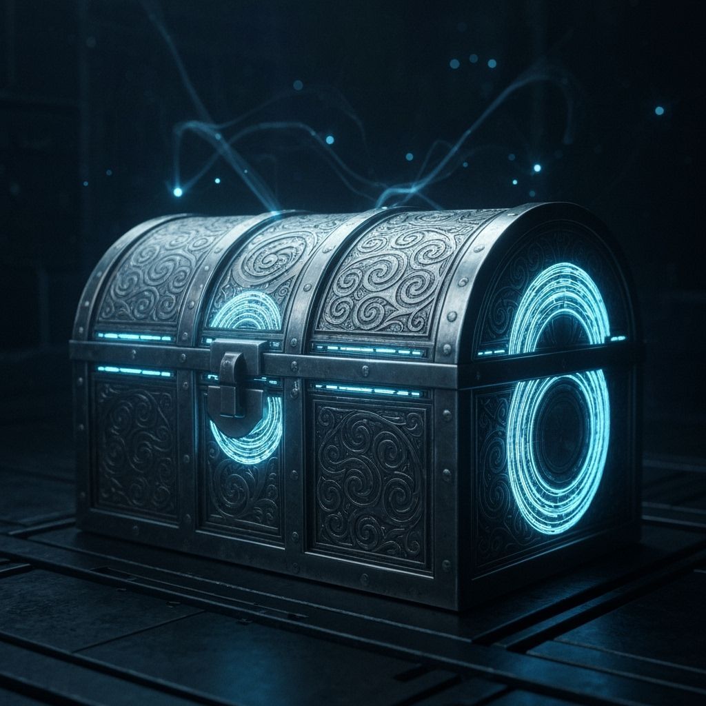 Ornate Treasure Chest with Holographic Aura