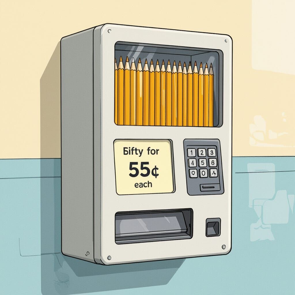 Wall-Mounted Pencil Vending Machine for Schools