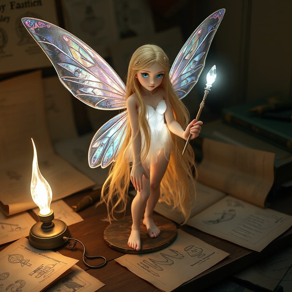 Fairy Lamp Design in Dreamlike Fantasy Style