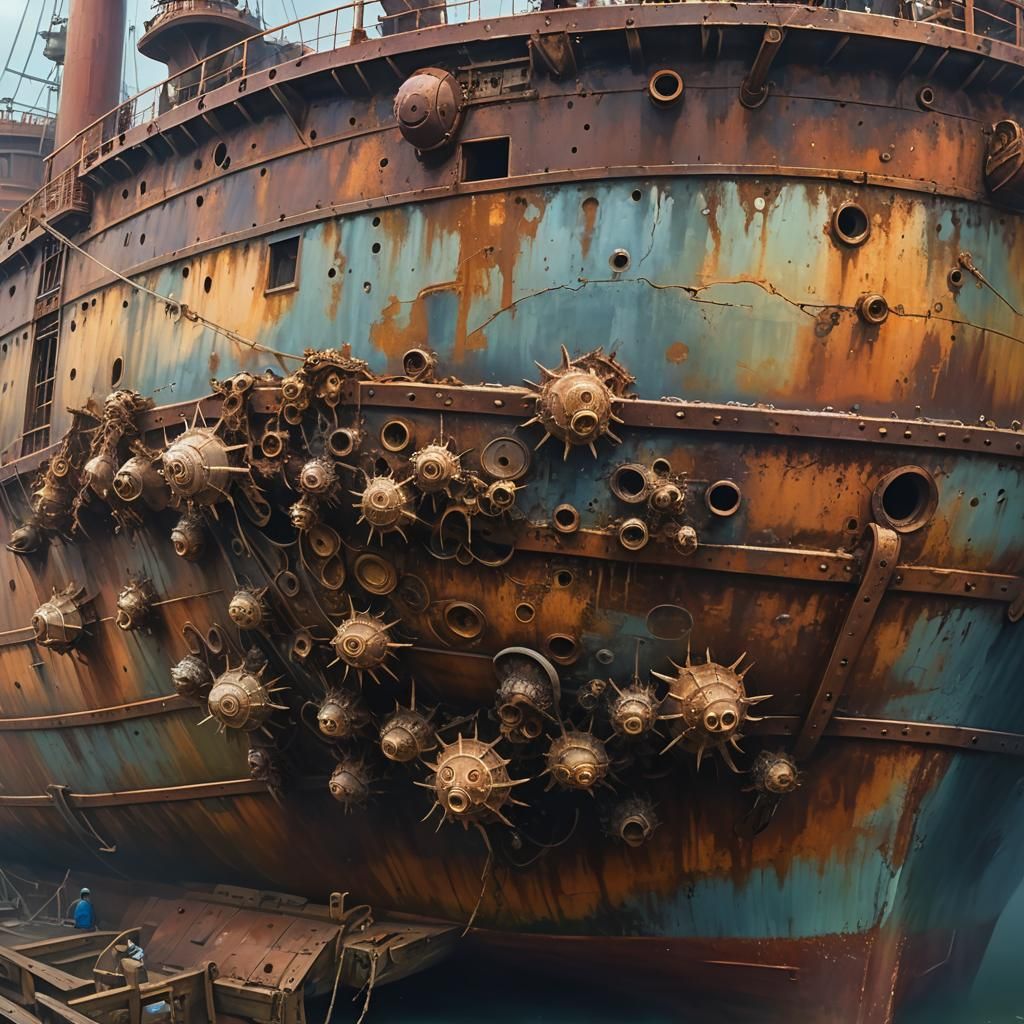 Surreal Wet-Dock Revelation with Mystical Light in Hyper-Rea...