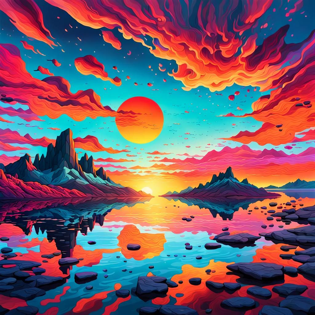 Surreal Sunset Digital Art: Embrace Change and Authenticity