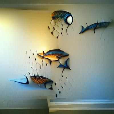 Colorful School of Fish Digital Art