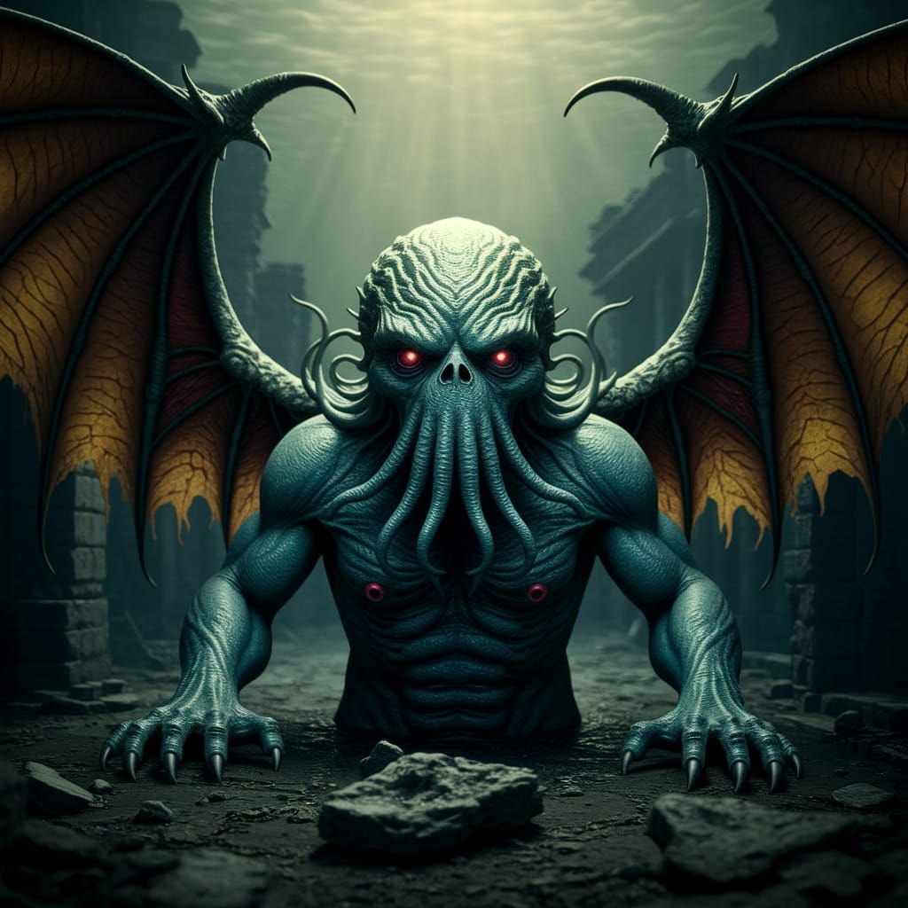 Cthulhu Awakens: A Cosmic Horror Photograph