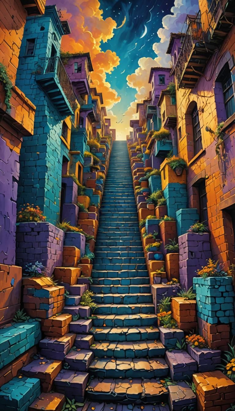 Stairway to Heaven: Impasto Oil Painting