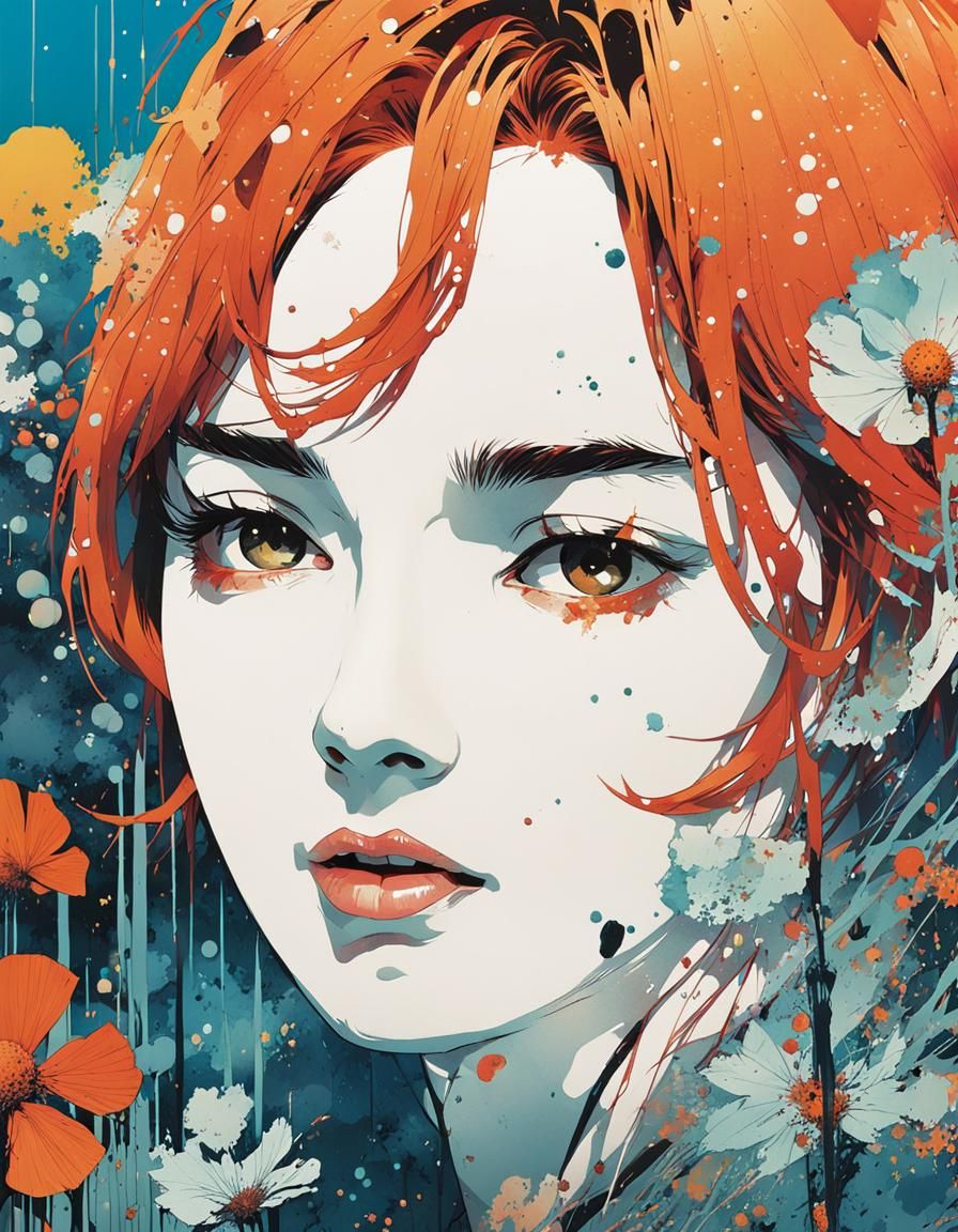 Intricate Ink Splatter Art with Ambient Lighting