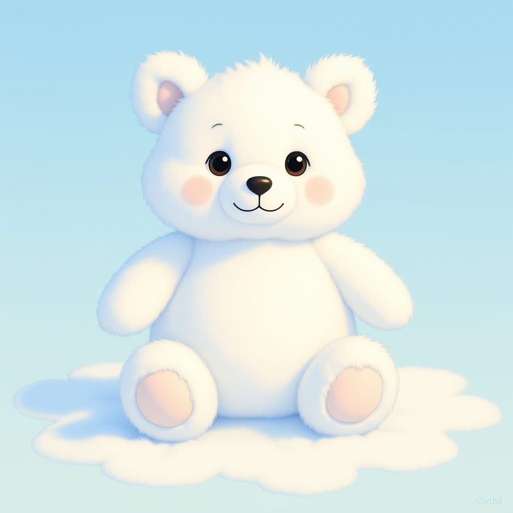 Adorable Cloud Teddy Bear in Dreamy Sky