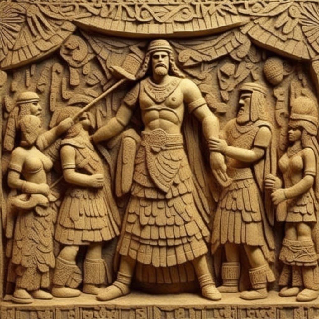 <lora:Sumer:1.0> <lora:Assyria:1.0> highly elaborate carving...