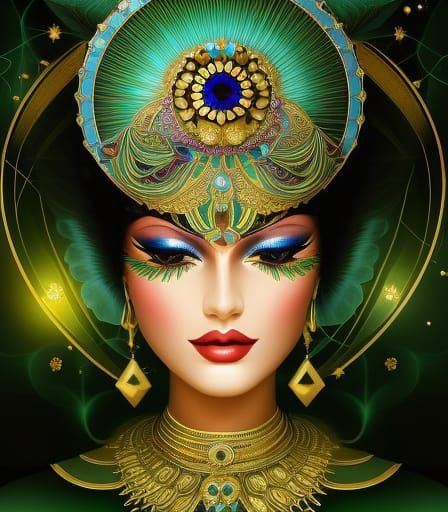 Art Deco Gold Goddess Poster in 8K
