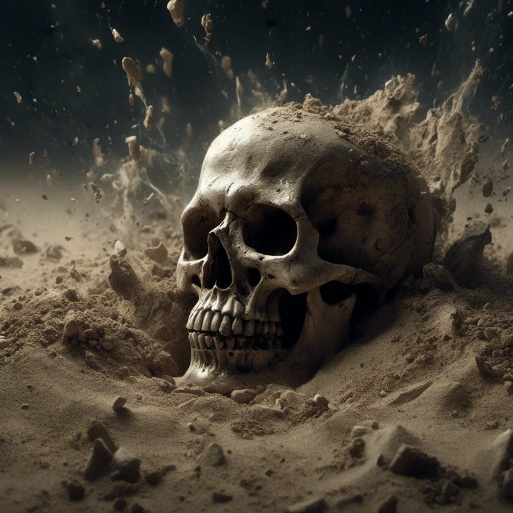 Sand Skull Hourglass in Hyper-Realistic 3D Rendering