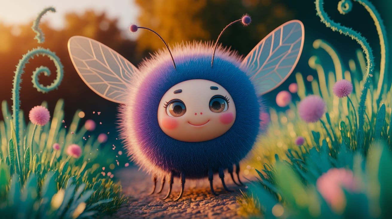 Delicate Bug Portrait in Whimsical Fantasy Style
