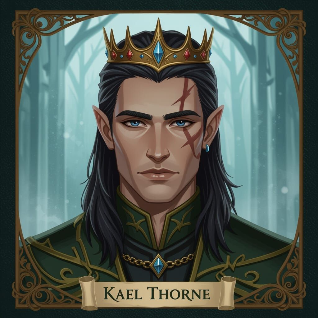 Half-Elf Heir Portrait: Stoic with a Scar